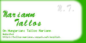 mariann tallos business card